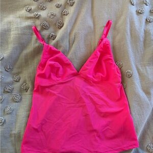 Urban Outfitters Hot Pink Lace Trim Top